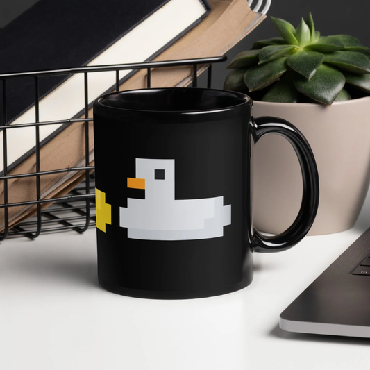Duck, Duck 8-Bit Gray Duck Mug