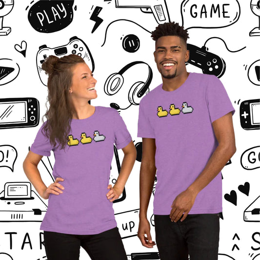 Duck, Duck, 8-Bit Gray Duck Unisex Tee